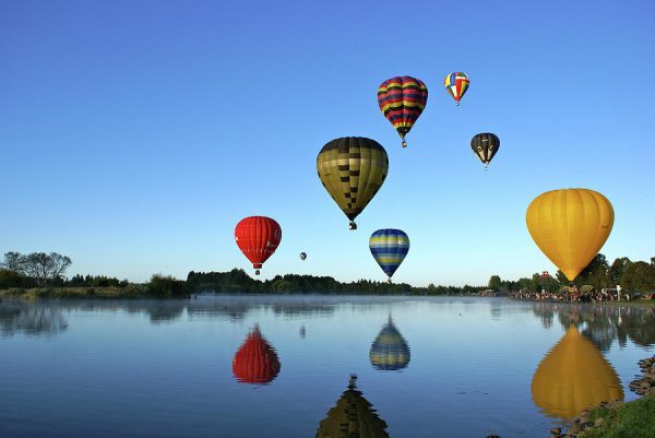 Hot Air Balloons and Lake